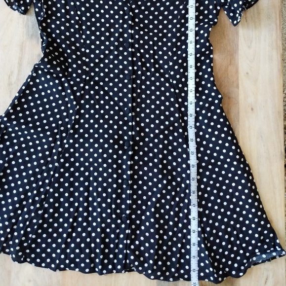 *sold*ZARA Black polka dot, button down mini dress - Picture 7 of 8